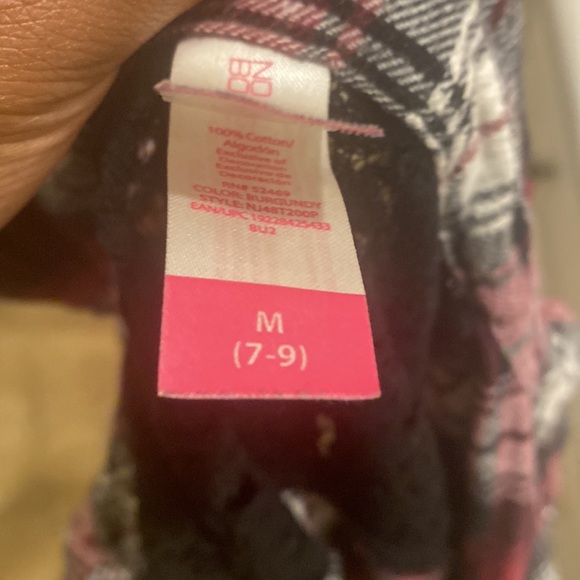 This is a beautiful button down plaid shirt on the back it has black lace - Picture 3 of 4